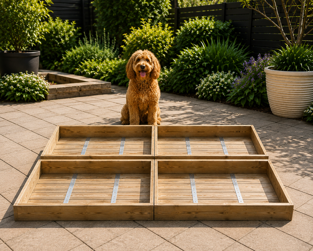 Hinged dog potty box for postage only