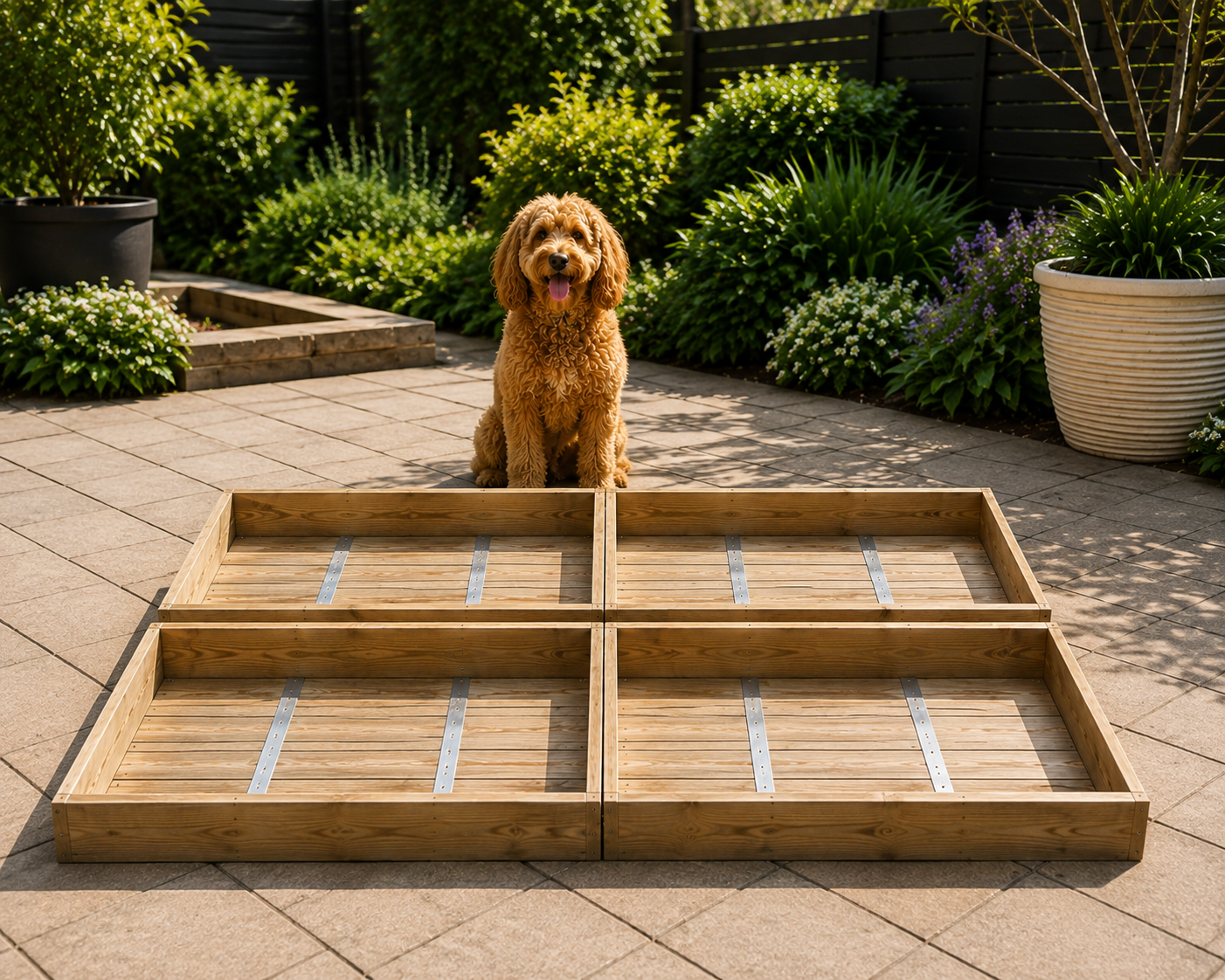 Hinged dog potty box for postage only