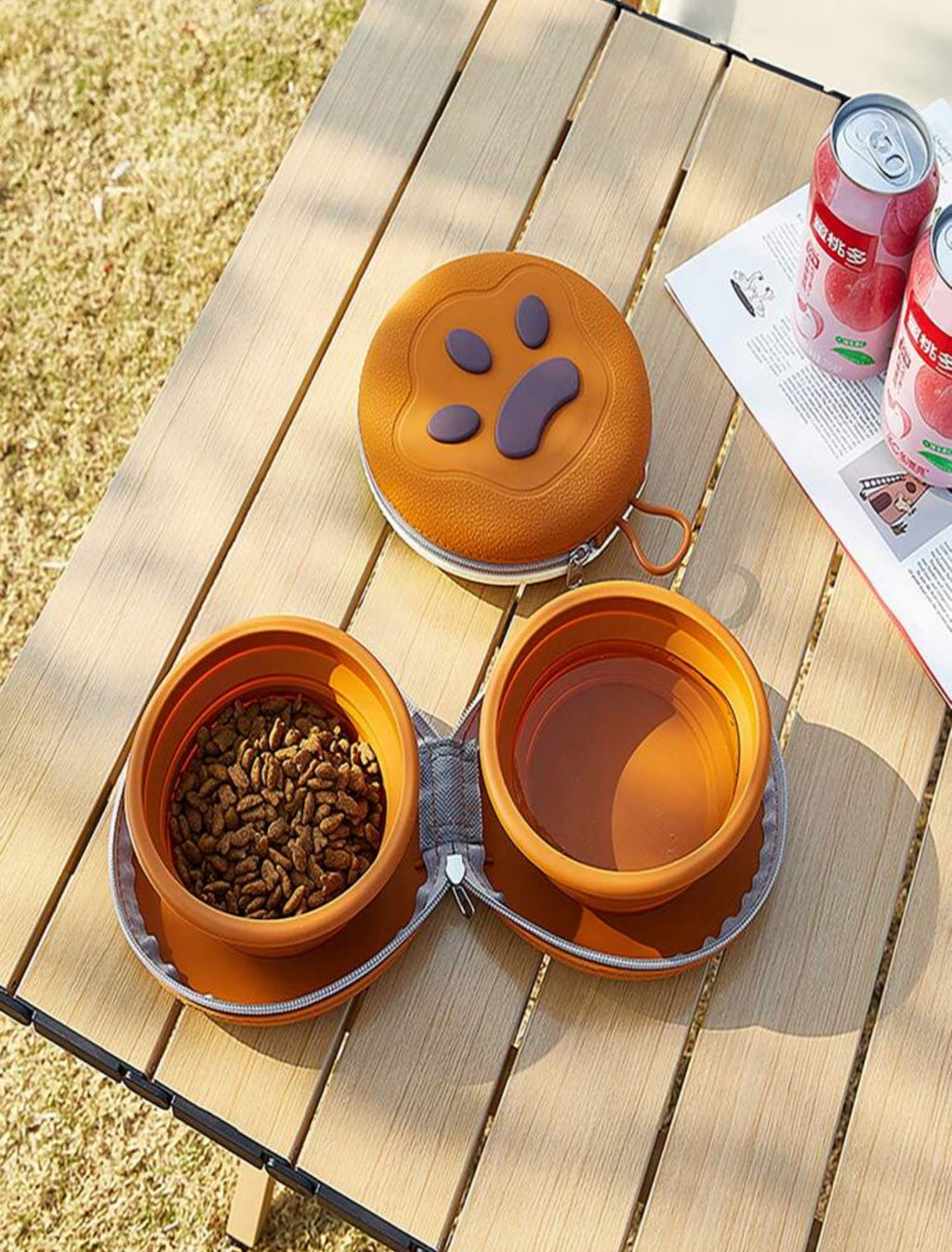Collapsible Dual Pet Travel Bowls