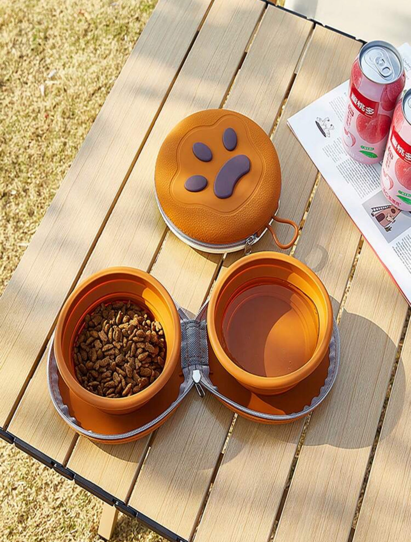 Collapsible Dual Pet Travel Bowls