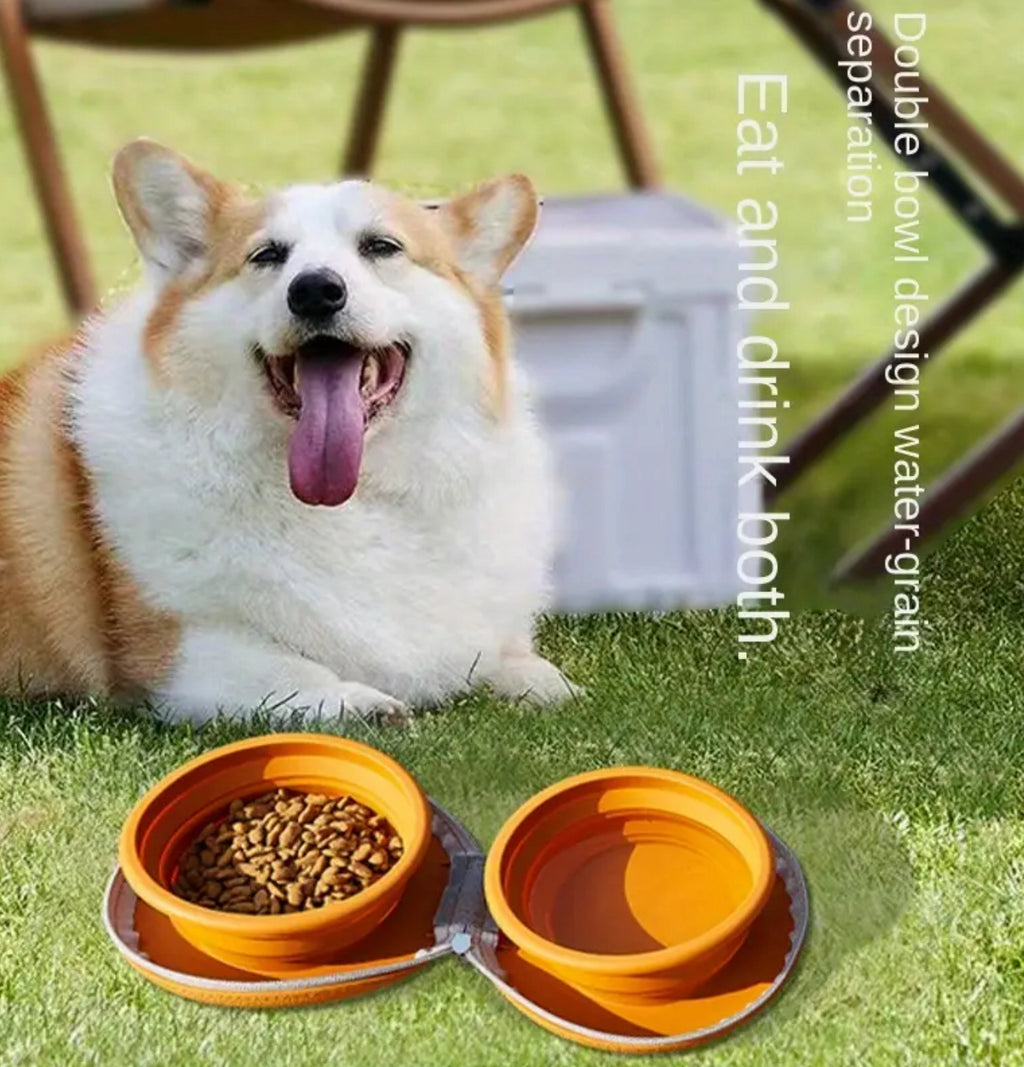 Collapsible Dual Pet Travel Bowls